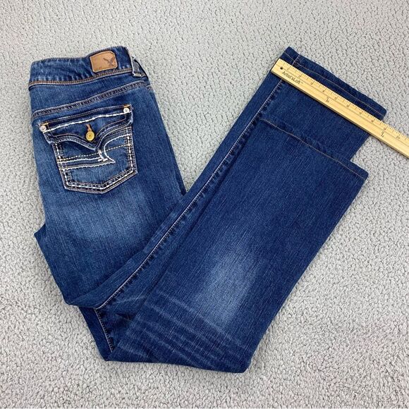 American Eagle Women's Kick Boot Back Flap Pockets Jeans  |  Size:  8 Regular - Picture 8 of 16